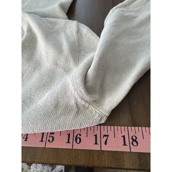 Vintage Women Cream XSmall V-Neck Sweater Y2K Retro Cottage Minimal Lightweight - Picture 4 of 5